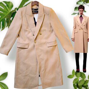 NWT-tiny defect Ltd Edition Wool-Blend Zara Tan Coat, Sz XL